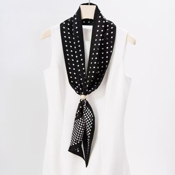 Silk Long Scarf for Hair and Accessories 100% Mulberry Lightweight Stylish - Picture 4 of 6